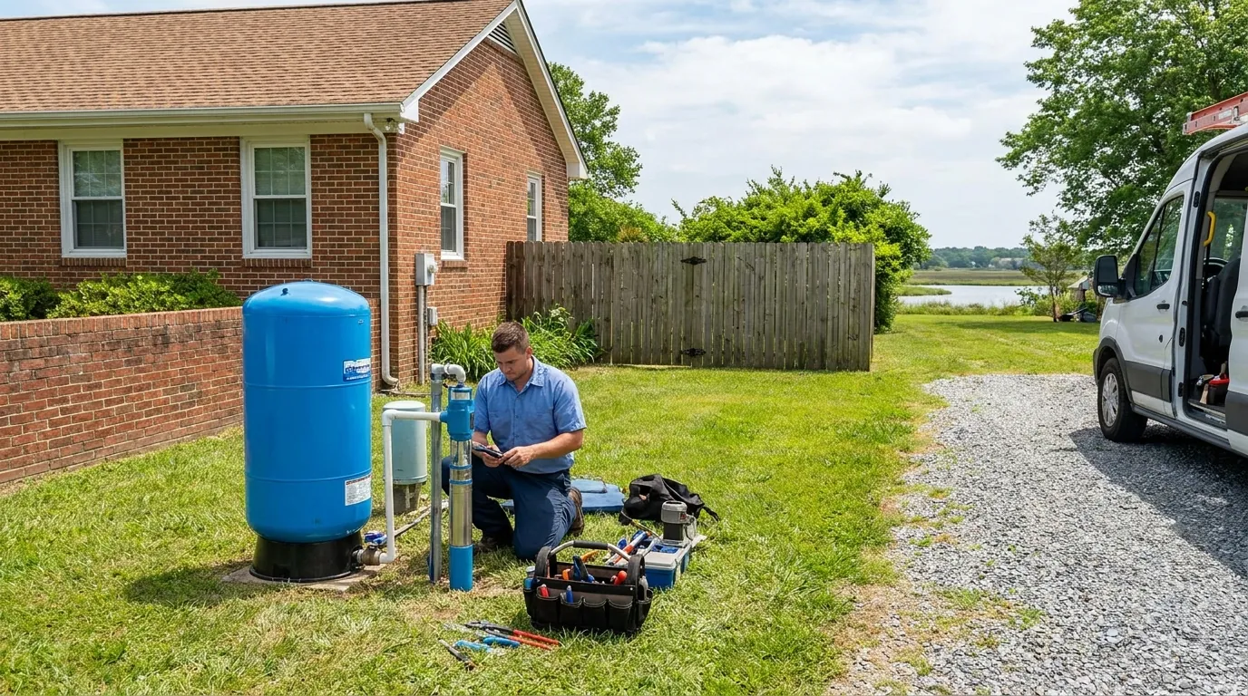 Well pump at a rural Suffolk, VA property